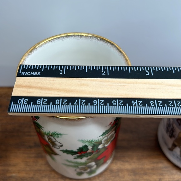 Vintage Porcelain Christmas Cups Set Of Three St George Fine Bone China - Picture 9 of 12